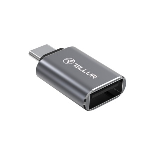 Adaptor Tellur USB-C (tată) la USB-A (mamă), 10Gbps, 3A, aluminiu - Img 1