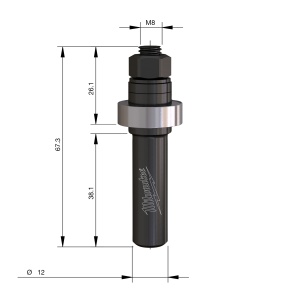 Arbore portcutit freza de canelare Milwaukee 12mm - Img 4