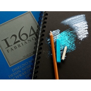 Bloc desen 1264 Black Drawing, A4, 200gr, 40 file, cu spirală Fabriano - Img 2