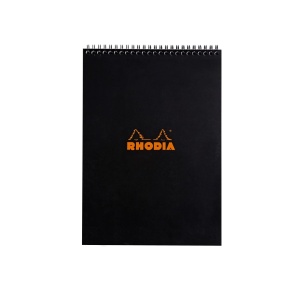 Blocnotes A4, spirală 80 file, Rhodia Classic, black