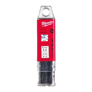 Burghie HSS Roluite pentru metal - DIN 338 - Milwaukee Ø 3.2x36x65 mm - set 10 buc - Img 2