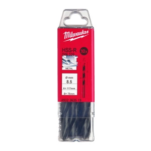 Burghie HSS Roluite pentru metal - DIN 338 - Milwaukee Ø 8.5x75x117 mm - set 10 buc - Img 2