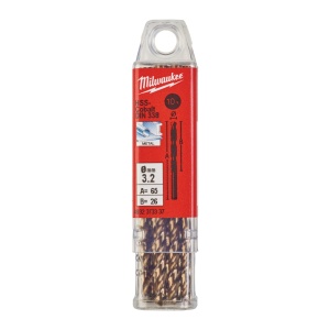 Burghie RED COBALT pentru metal - DIN 338 Milwaukee Ø 3.2x36x65 mm - set 10 buc - Img 2