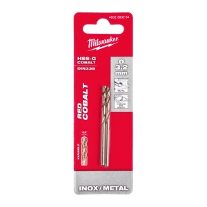 Burghie RED COBALT pentru metal - DIN 338 Milwaukee Ø 3.2x36x65 mm - blister 2 buc - Img 2