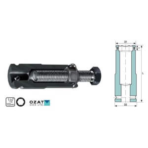 Cap cheie tubulara de impact cu inel de retinere OZAT 1/2", varianta scurta 20mm L38mm