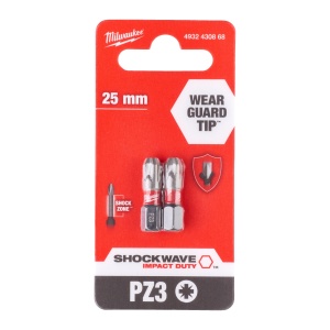 Cap surubelnita Pozidrive (PZ) Milwaukee SHOCKWAVE - PZ3 x 25 mm - 2 buc - Img 2