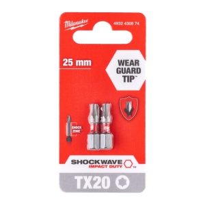 Cap surubelnita Torx (TX) Milwaukee SHOCKWAVE (Lungime totală (mm): 25, Tip: TX 20) 2 buc - Img 2