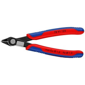 Cleste electronica, tais cu fateta mica, cu arc de retinere, KNIPEX, 125 mm - Img 1