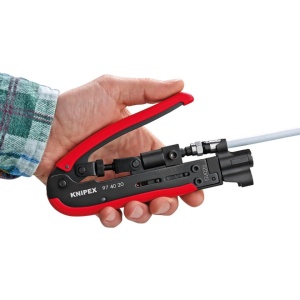 Cleste sertizat prin compresie mufe coaxiale F, BNC, RCA, KNIPEX, 175mm - Img 2