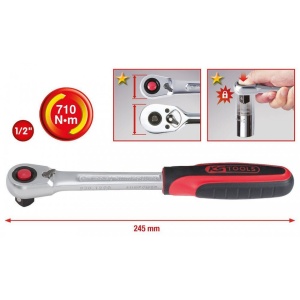 Clichet cu schimbare de direcție 1/2" KS Tools SlimPOWER, 72 de dinți - Img 3