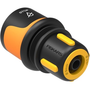 Conector furtun STOP 3/8" (9 mm), Fiskars, din plastic