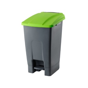 Coș de gunoi reciclare selectivă cu pedală 70 L corp gri capac color - Img 3
