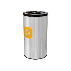 Coș inox colectare selectivă 2 compartimente 2 x 35 L - Img 2