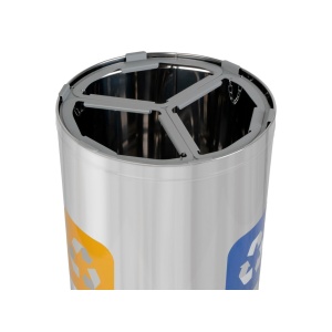 Coș inox colectare selectivă 3 compartimente 3 x 25 L - Img 4
