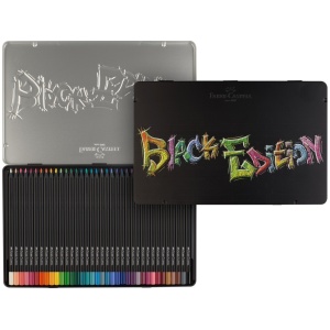Creioane colorate triunghiulare black edition cutie metal Faber-Castell 36 culori/set - Img 4