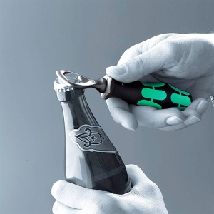 Deschizator de sticle Wera Kraftform, cap din otel cromat, maner ergonomic antirostogolire, 147 mm - Img 2