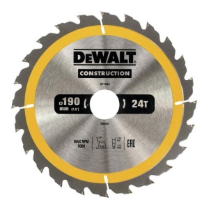 Disc Dewalt DT1944 pentru fierastrau circular, D 190x30x1.8 mm, 24 dinti, pentru utilizare generala, seria Dewalt Construction - Img 1