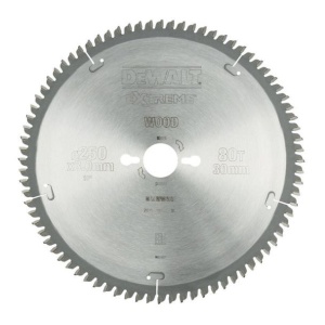 Disc Dewalt DT4287 pentru fierastrau circular, D 250x30x3.0 mm, 80 dinti, pentru taiere extra-fina, seria Extreme - Img 1