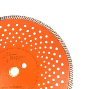 Disc diamantat pentru taiat Granit, Piatra, Beton armat, Materiale dure TURBO Laser 300x25,4mm (cu inel reductor de 20mm) SUPER PREMIUM - DXDY.PMPT.300.25-20 - Img 3