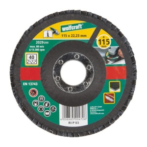 Disc lamelar Wolfcraft 2029099, granulatie 40, profil convex, 115X22.23 mm - Img 2