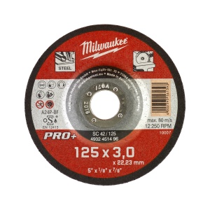 Disc pentru metal convex MILWAUKEE PRO+ 125x3 mm
