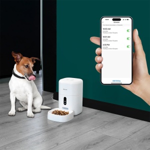 Dispenser hrană animale WiFi Tellur Smart, Cameră UltraHD, 4L, Alb - Img 4