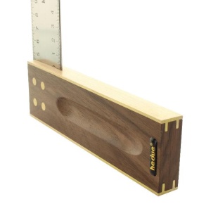 Echer tâmplar cu mâner lemn nuc 400 mm, lamă inox 35 mm - Img 3