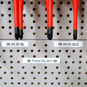 Etichete AIMO hartie magnetica printabila 12mm x 1.5m, negru alb, transfer termic, J3D21 - Img 3