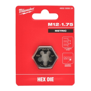 Filiera hexagonala Milwaukee pentru filet metric, M12-1.75 - Img 2
