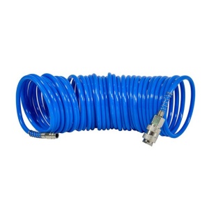 Furtun spiralat, lungime 10m, 8x5 mm Airmaster AIR-10-8X5, cuple rapide cu arc - Img 2