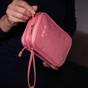 Geantă Tellur pentru organizare cabluri și accesorii, 21 x 12,5 x 6 cm, poliester, roz - Img 9
