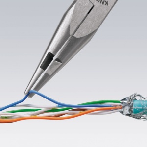 KNIPEX 27 01 160 Clește plat-rotund cu tăietor median (clește pentru cabluri de telefonie) acoperite cu plastic 160 mm - Img 4