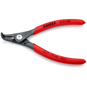 KNIPEX 49 21 A01 clește de precizie pentru inele de siguranță pentru inele exterioare pe axuri acoperit cu material plastic aderent bonderizat în culoarea gri 130 mm - Img 2