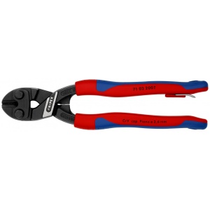 KNIPEX 71 02 200 T CoBolt® Tăietor compact pentru bolțuri cu manşoane suple, multicomponent, cu cârlig de fixare integrat pentru montarea unei siguranţe împotriva căderii vopsit negru 200 mm - Img 3