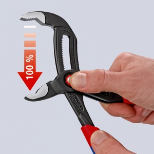 KNIPEX 87 21 300 Cobra® QuickSet Clește high tech pentru pompe de apă acoperit cu material plastic aderent bonderizat în culoarea gri 300 mm - Img 4