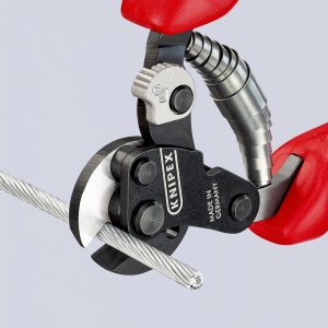 KNIPEX 95 62 160 foarfece de tăiat cabluri de sârmă chiar și pentru cabluri metalice ultrarezistente cu manşoane multicomponent brunat 160 mm - Img 4