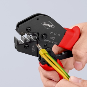KNIPEX 97 52 18 Clește de sertizat și pentru operarea cu două mâini acoperit cu material plastic aderent brunat 250 mm - Img 6