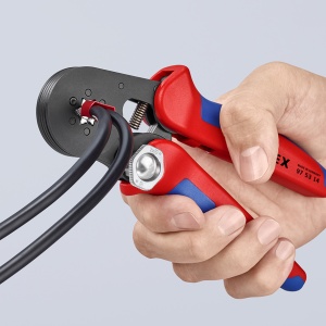 KNIPEX 97 53 14 SB clește de sertizat ferule, cu autoreglaj cu introducere laterală cu manşoane multicomponent brunat 180 mm (carton cu autoservire/în blister) - Img 8