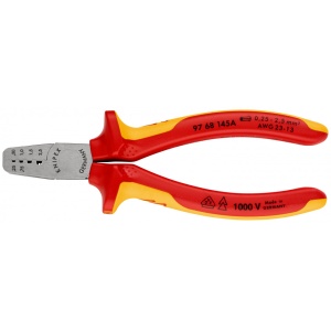 KNIPEX 97 68 145 A clește de sertizare pentru ferule izolate, cu manere multicomponent, testate VDE 145 mm - Img 3