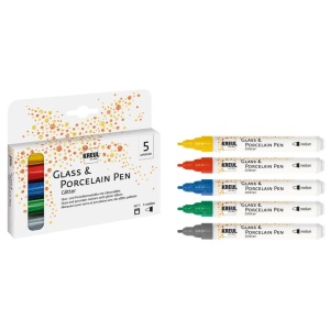 KREUL Glass & Porcelain Pen Glitter Medium 5/set - Img 2