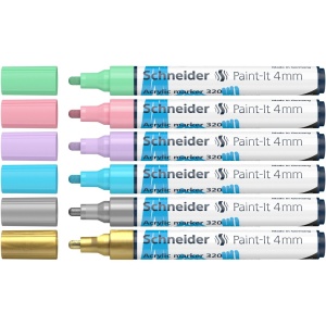 Marker cu vopsea acrilică Paint-It 320 4 mm Schneider 6 buc/set2 - Img 2