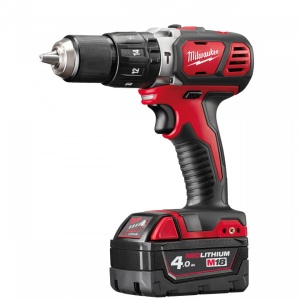 Masina de gaurit si insurubat cu percutie cu acumulator Milwaukee M18 BPD-402C, cuplu 60 Nm, livrata cu acumulatori, valiza