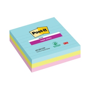 Notes adeziv pentru Conferință 101 mm x 101 mm 3 x 70 file liniat Super Sticky Cosmic Post-it 3M