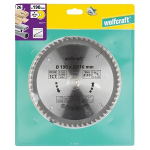 Panza pentru fierastrau circular de mana Wolfcraft 6623000, diametru 190 mm, diametru interior disc 20, 16 mm, latime taiere 2.5 mm, 56 dinti, seria mov - Img 2