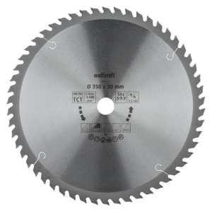 Panza pentru fierastrau circular de masa Wolfcraft 6686000, diametru 350 mm, diametru interior disc 30 mm, latime taiere 3.2 mm, 54 dinti, seria orange. - Img 1
