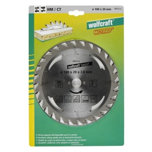 Panza pentru fierastrau circular Wolfcraft 6472000, diametru 180 mm, diametru interior disc 20 mm, latime taiere 2.6 mm, 28 dinti, seria argintie. - Img 2