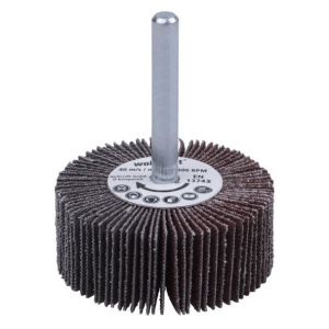 Perie lamelara Wolfcraft 2036000, granulatie 80, ax prindere 6 mm, D 50x20 mm - Img 1