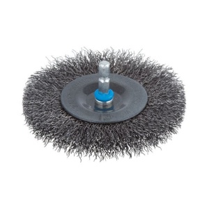 Perie tip disc fir ondulat Wolfcraft 2102000, D 100 mm, grosime sarma 10 mm, tija hexagonala 1/4"