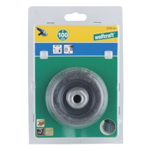 Perie Wolfcraft 2151000, tip oala, D 100 mm, pentru polizoare unghiulare, filet M14 - Img 2
