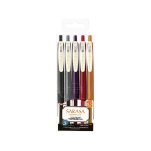 Pix cu gel 0.5 mm Zebra Sarasa Clip Gel Vintage 2,5/set 69421